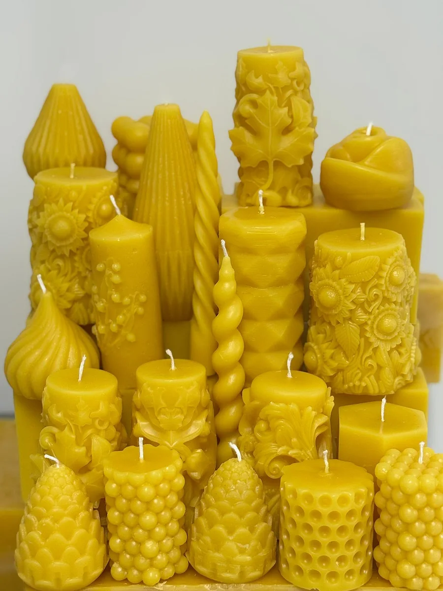 Handmade pure beeswax candles from Canadian Dream Honey