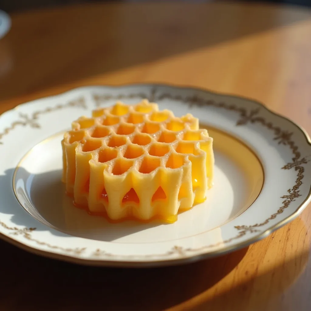 Flux Dev A realistic photograph of a delicate honeycomb patter 3